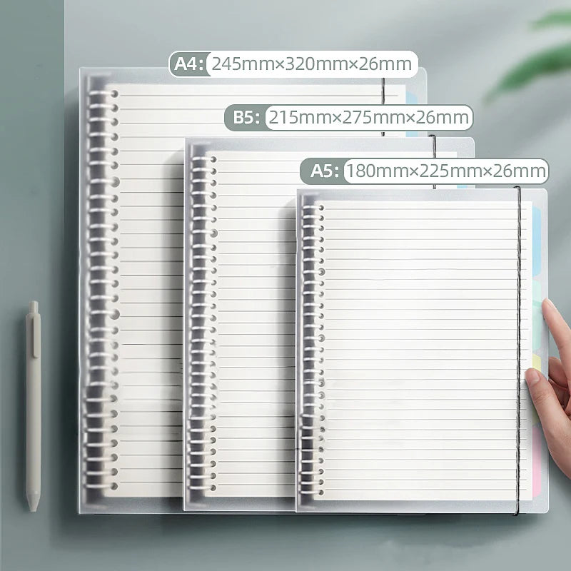 Refillable Kawaii Binder Notebook – A5/B5/A4 Loose Leaf Journal with Divider & Metal Rings for School, Study & Office Supplies