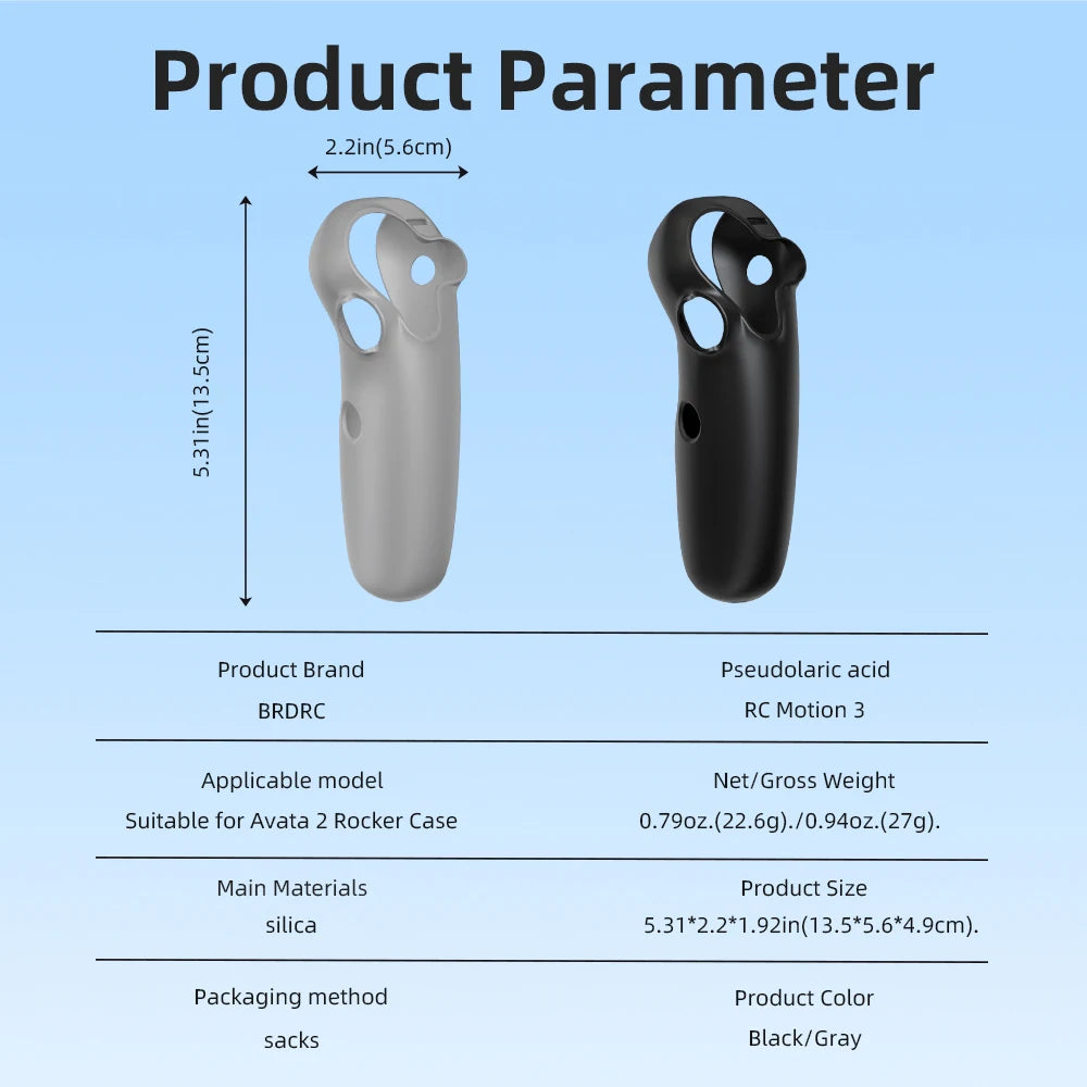 BRDRC Silicone Case for DJI Avata 2 RC Motion 3 Controller Soft Sleeve Skin Cover Anti-scratch Protective Shell Accessories