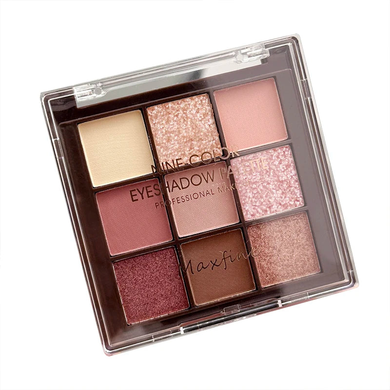 DIKALU Transparent Acrylic Eyeshadow Tray Pearl Matte Waterproof Is Not Easy To Faint Earth Color Nine Grid Eyeshadow