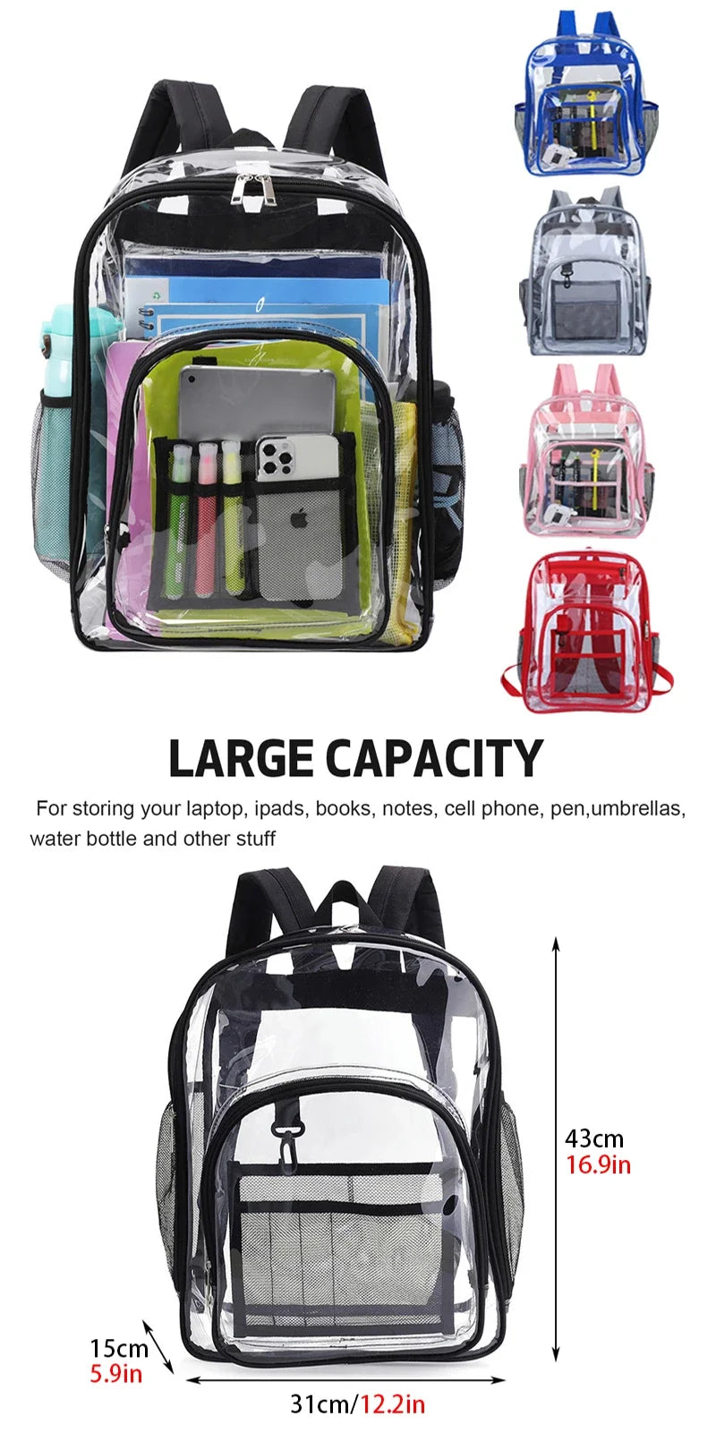 Crystal Carry All – Sleek, Spacious & Splash-Proof Style!