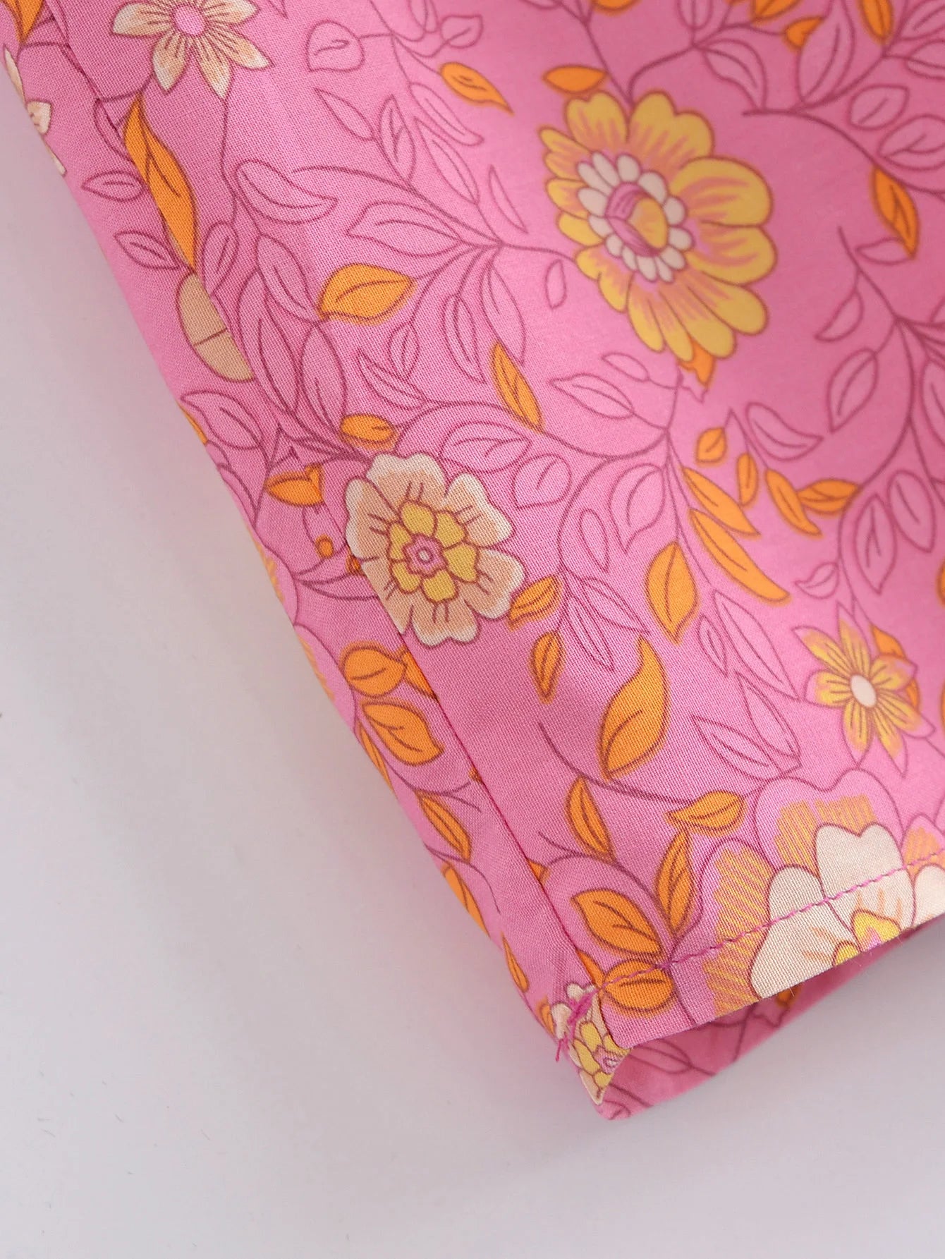 2022 BOHO Orange Flower Print Long Skirt Spliced Ruched Ruffle Hem Hippie Women Ball Tassel Bow Waist Swing Skirts Holiday