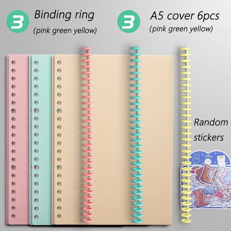 Multi-Hole Transparent Binder Covers – A4 Loose-Leaf PP Matte & Film Discbound Options for School, Office & Creative Journaling