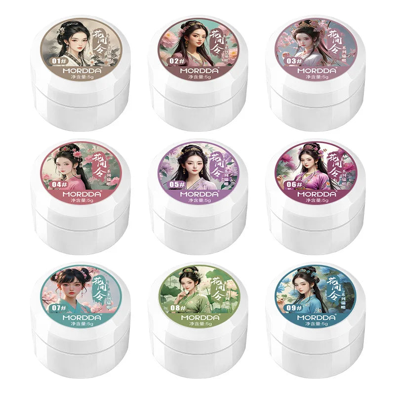 Silk Cat Eye Gel Polish – 9 Sparkling Colors with Magnetic Moonlight Effect (5g Each)