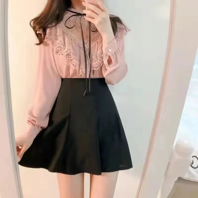 ZOKI Pleated Skirt with Shorts Women Sexy High Waist Irregular White Black A-line Gyaru Tennis extreme Mini Skirt School