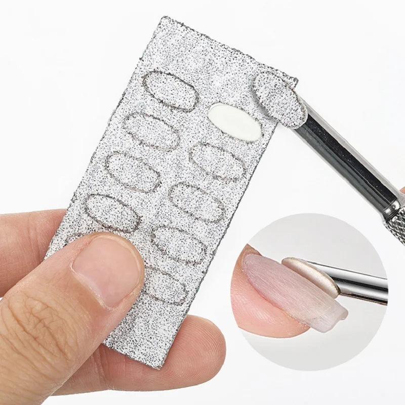 Nail Polish Prep Kit – Stainless Cuticle Pusher + Glitter Sandpaper for Easy Gel Removal