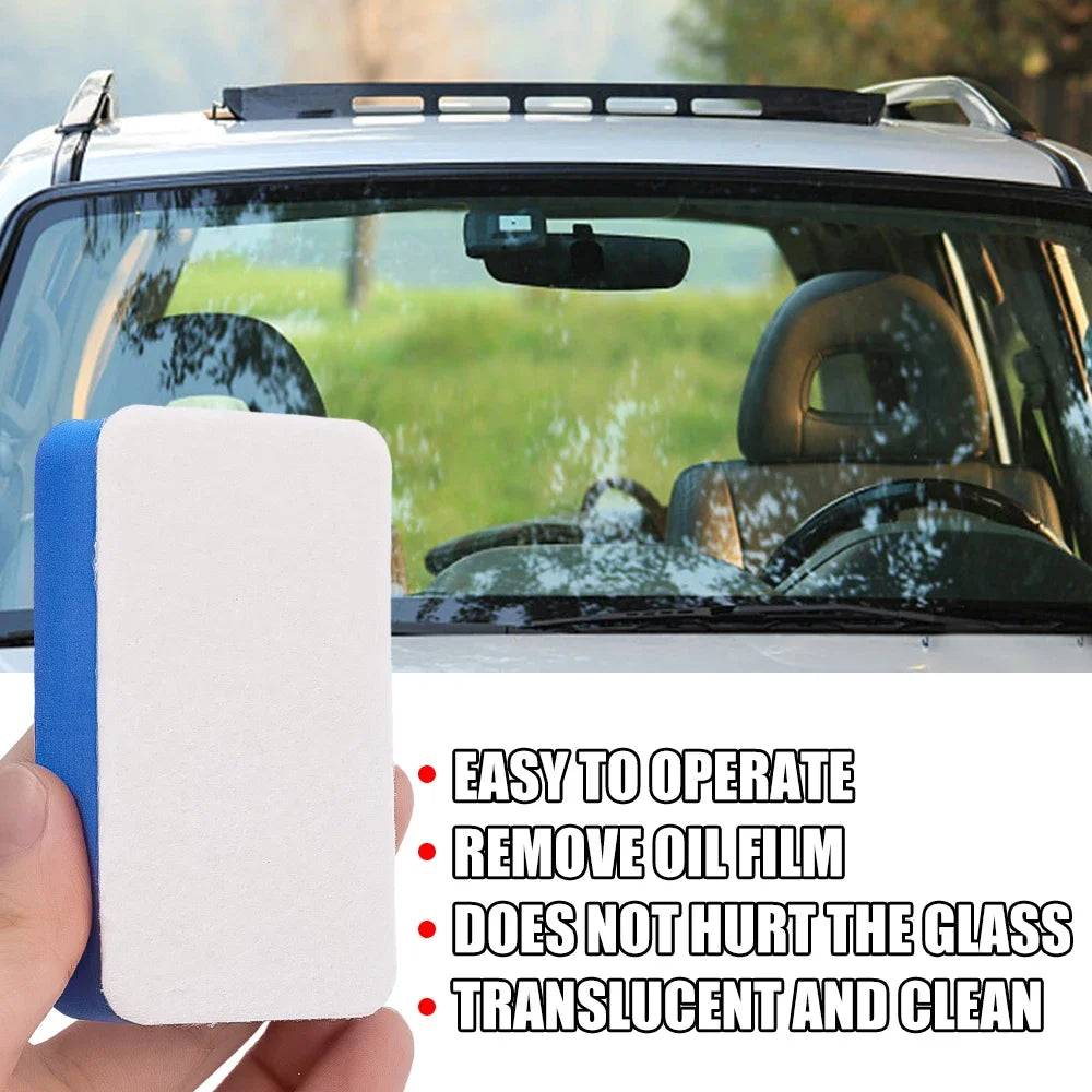 Car Oil Film Cleaning Sponge Wiper Crystal Plating Polishing Sponge Brush Car Windshield Glass Wool Felt Brush Oil Removal Tools