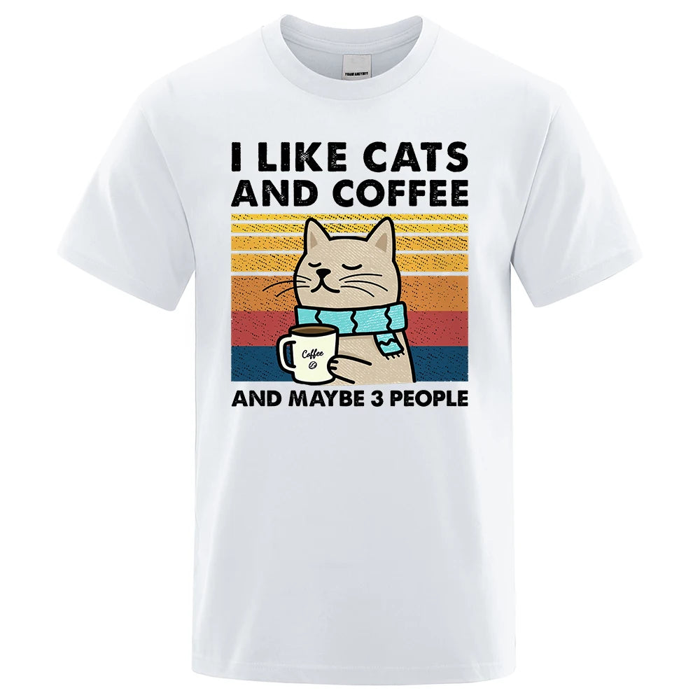 Cats, Coffee & Chill – Funny Street Tee for Everyday Vibes!