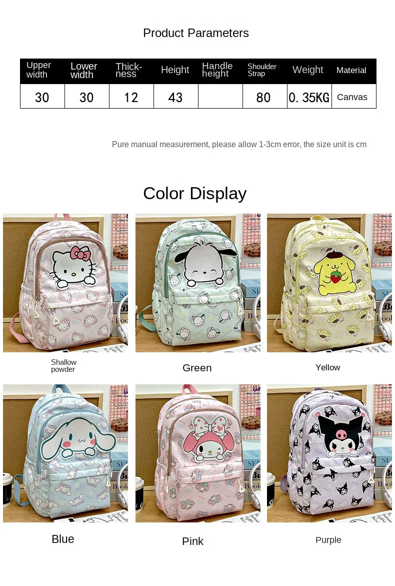 Cinnamoroll PlushTech Backpack – Kawaii Sanrio Schoolbag with Laptop Compartment for Kids & Teens!