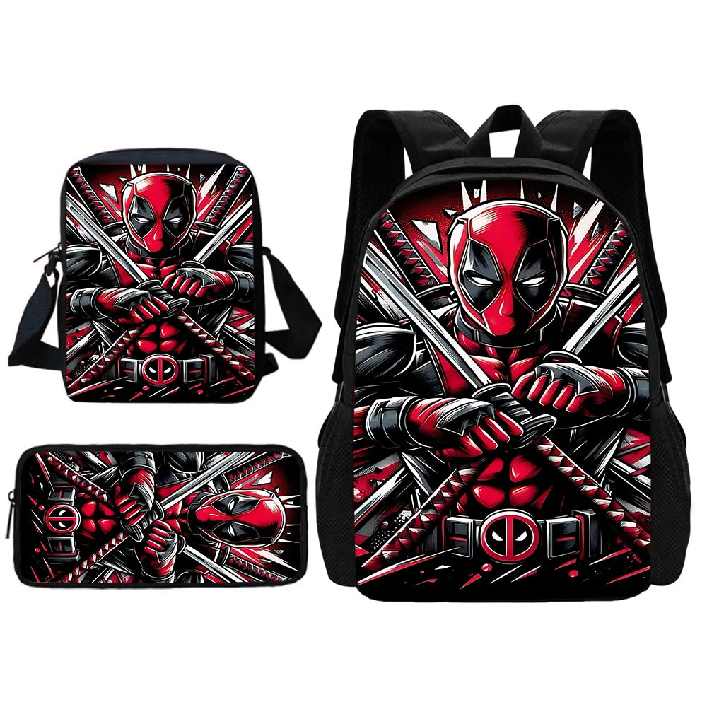 Deadpool Hero Pack – Bold Cartoon Backpack Set for Kids Who Love Action!