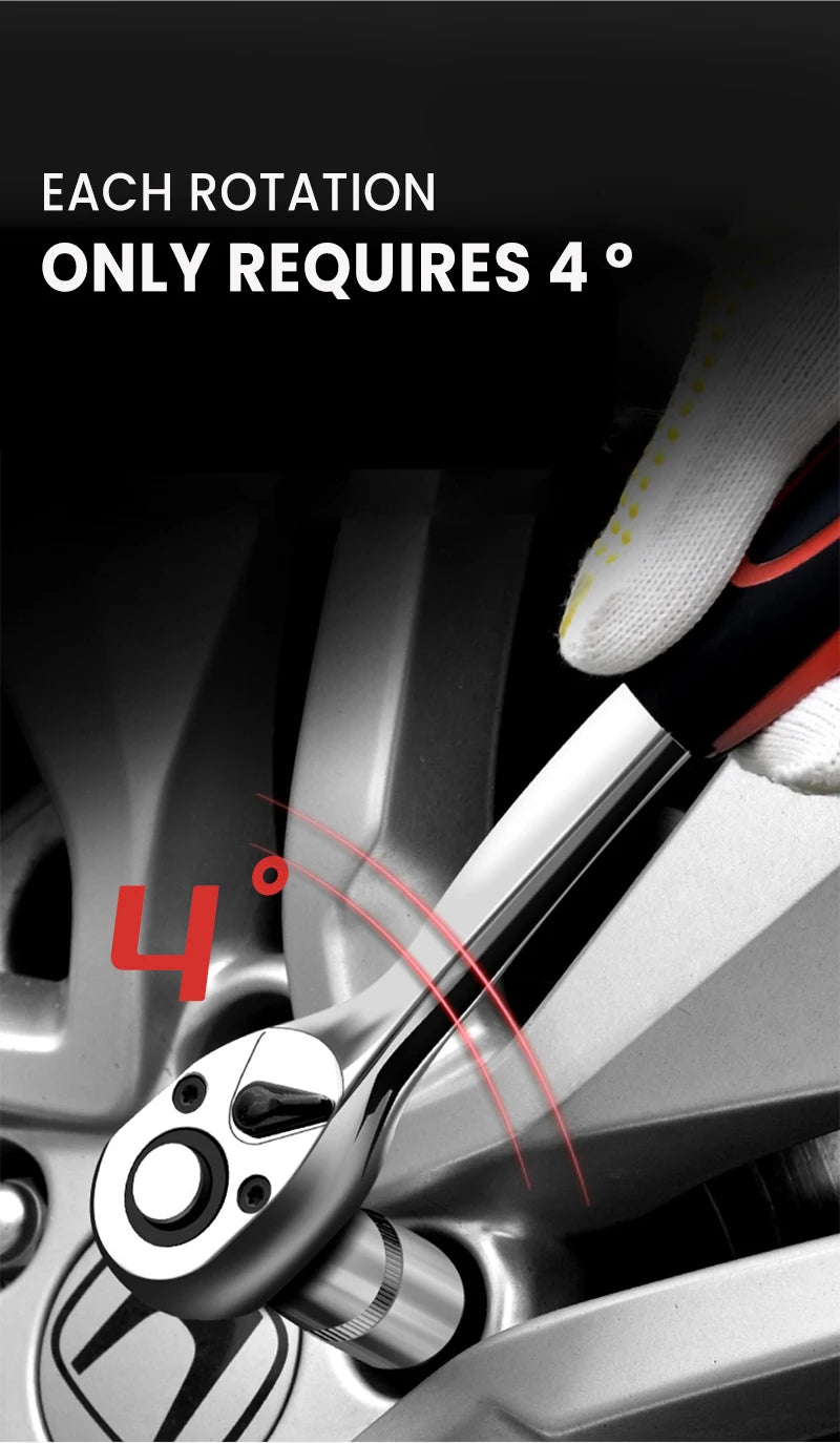 Socket Wrench, 12 Piece Set of Multifunctional Tools, Ratchet Quick Maintenance Car Set, Ratchet Quick Wrench Combination