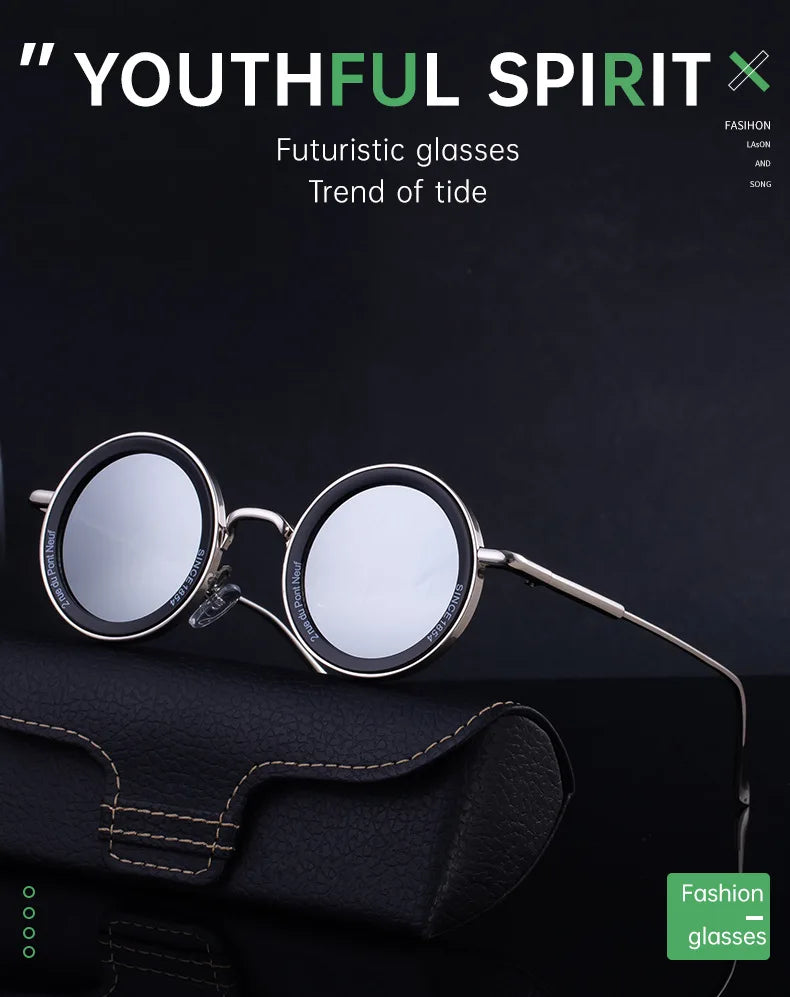 2025 Steampunk Sunglasses For Men Fashion Round Punk Sunglasses Vacation Oculos Outdoor Glasses Vintage Designer Trending Lentes