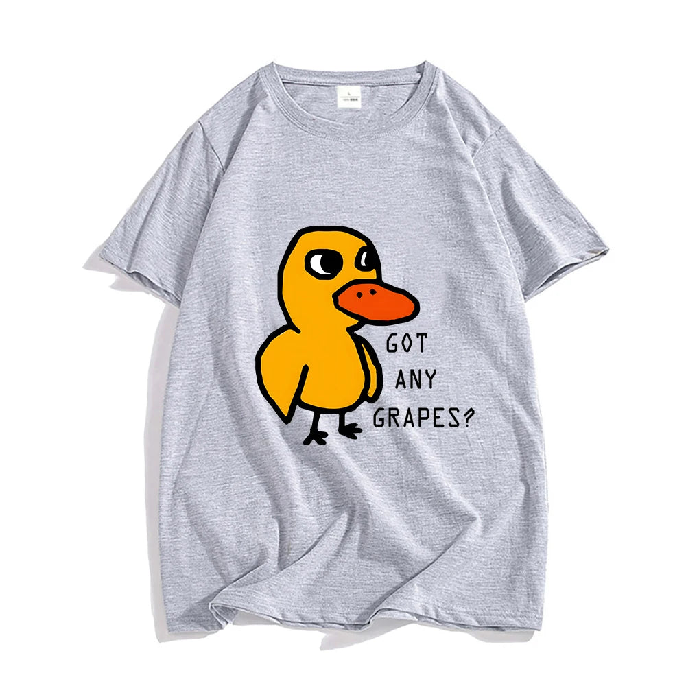 The Duck Song Got Any Grapes Shirts 100% Cotton Tees Men/women Anime Tshirt Originality Graphic T-shirt Summer Loose T Shirt