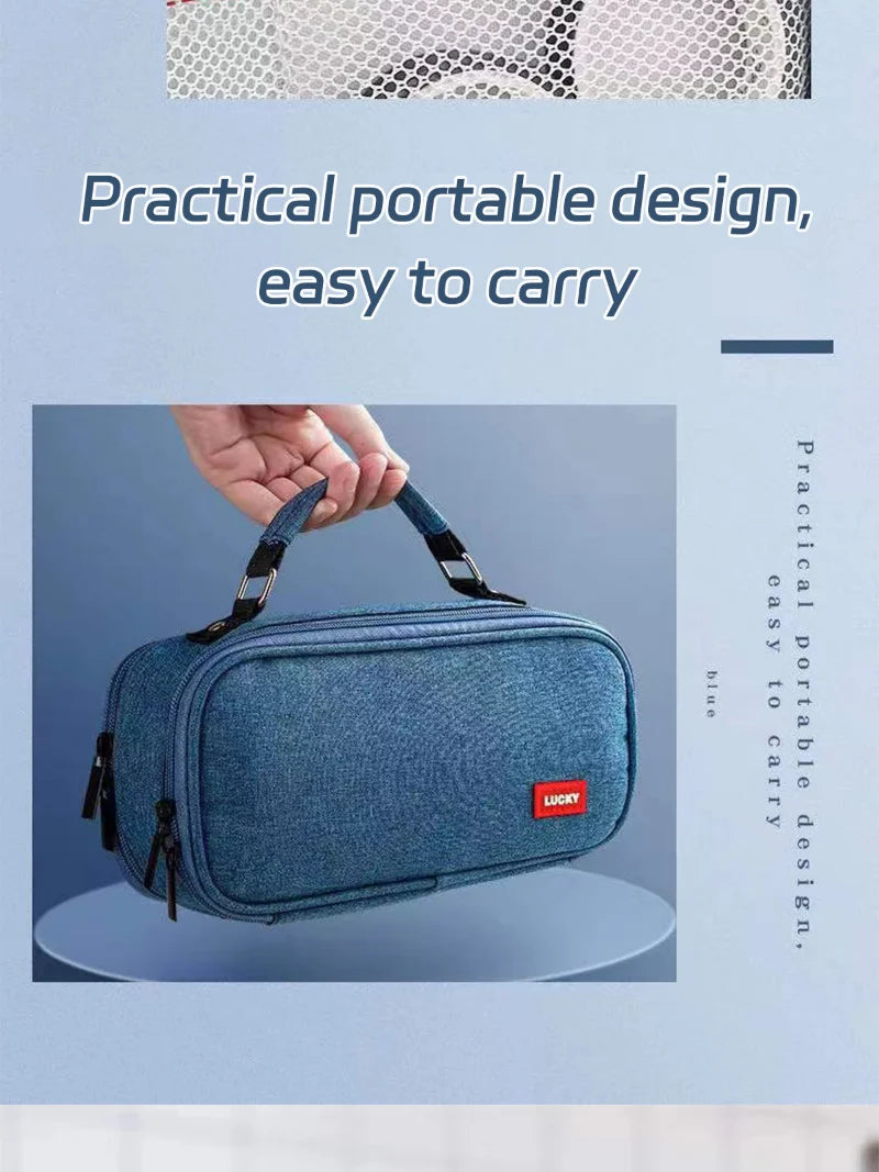 Portable Large Capacity Pencil Case – Multifunctional Pen Box for Boys, School & Office Stationery Organization