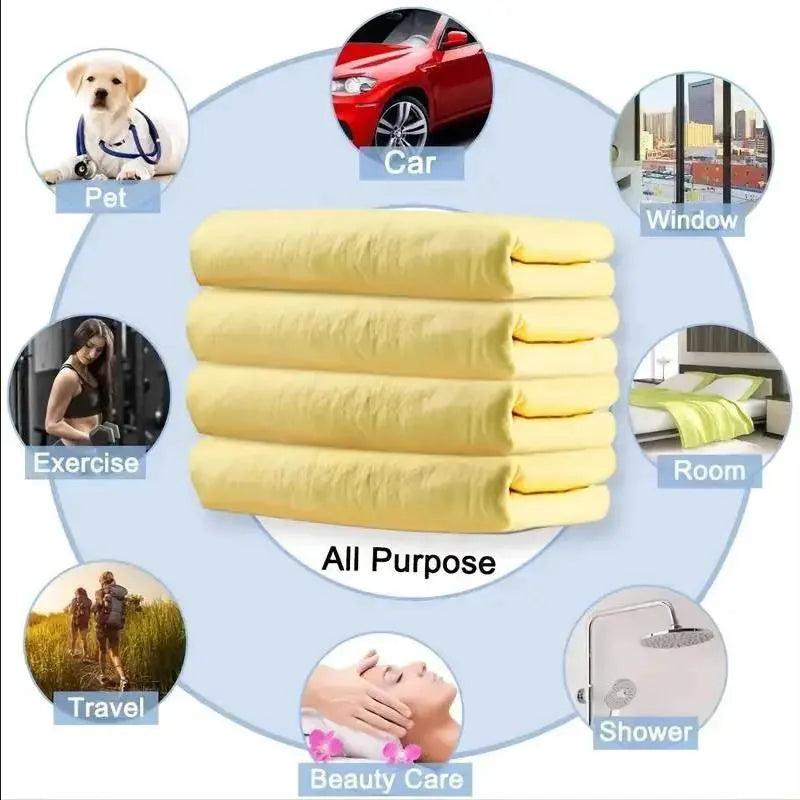 Pva Wash Car Towel Premium Quick-Dry Towel Ultra Absorbent Scratch-Free Reusable For Auto Maintenance Soft Deerskin Cloth