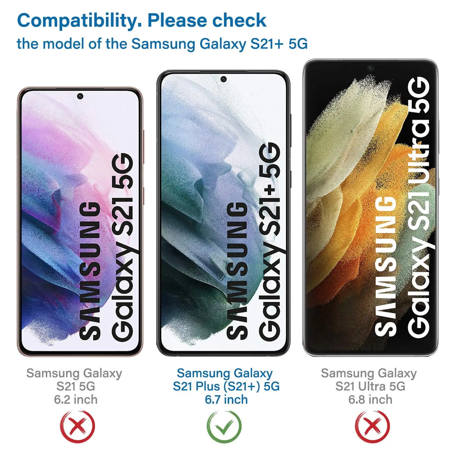 Screen Protector For Galaxy S21 Plus Samsung Tempered Glass HD Crystal 9H High Aluminum Crystal Clear Fingerprint Unlock