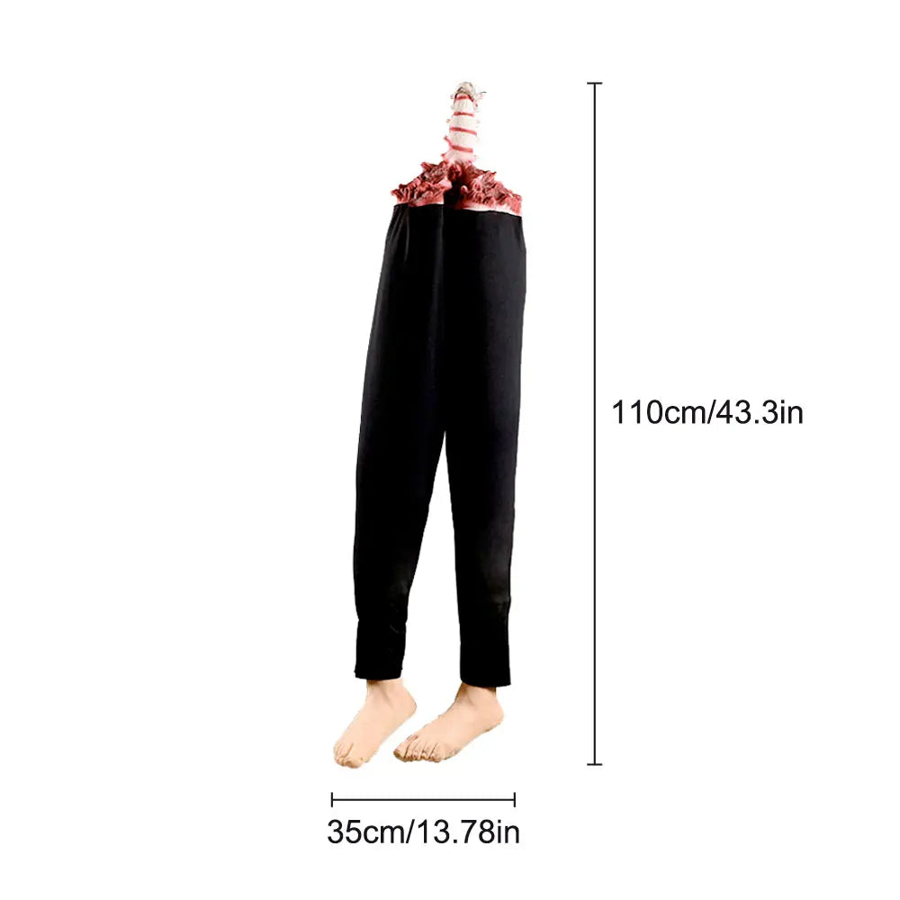 Halloween Decoration Prop Severed Legs Latex Hanging Half Corpse Scary Bloody Human Body Parts Haunted House Party Outdoor Yard