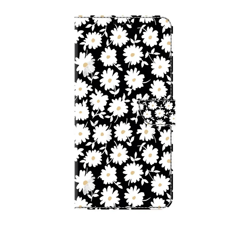 For Samsung S24 FE SM-S721B Case Painted Pattern Wallet Flip Book Cover on For Samsung Galaxy S 24 FE S24FE SM-S721N Case Fundas