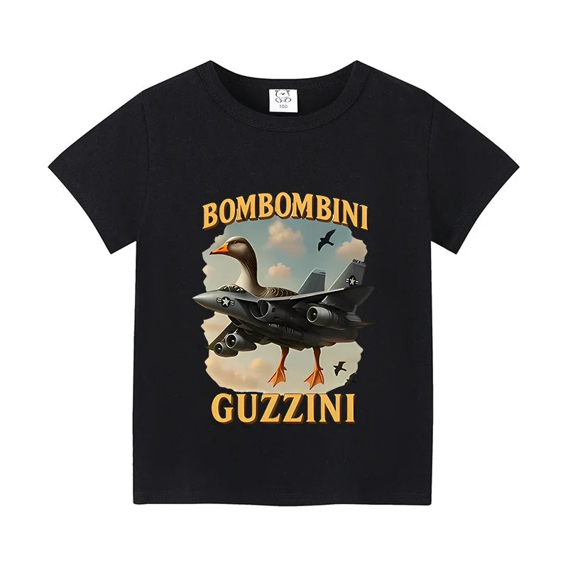 Italian Brainrot Animals Kids Cotton T-shirt Cappuccino Assassino  Tops for Kids Funny Cartoon Print Cute Tee Summer Clothing