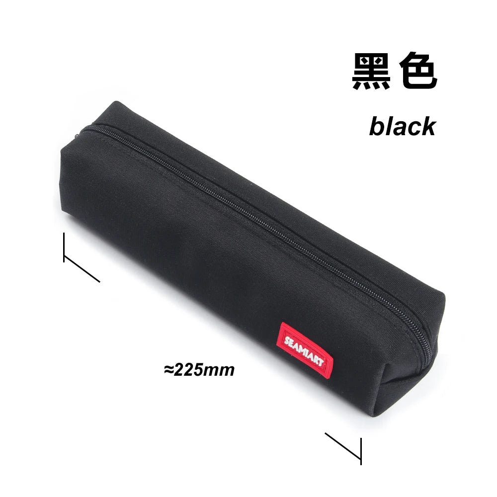 SeamiArt Solid Color Mini Pencil Case – Simple Zipper Pen Bag for School, Office & Kawaii Stationery Fans