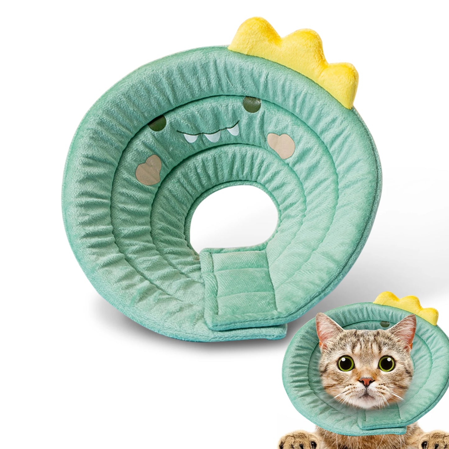 Cat Cone Dinosaur Style Adjustable Multi-purpose Collar Protect Your Pets from Harm
