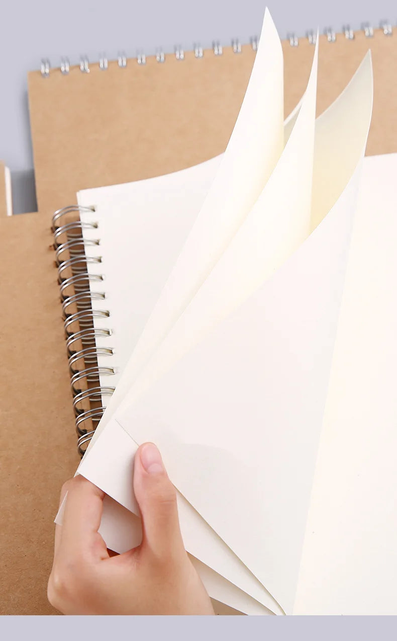 Art Sketchbook 160GSM Kraft Paper Spiral Coil Book Office School Supplies Drawing Notepad Stationary