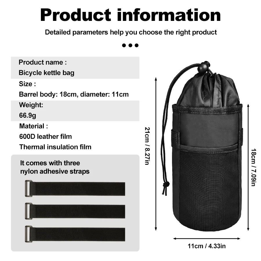 Bike Bags Bottle Holder Cycling Water Bottle Carrier Pouch Insulated Kettle MTB Road Bicycle Handlebar Bag Cycling Accessories