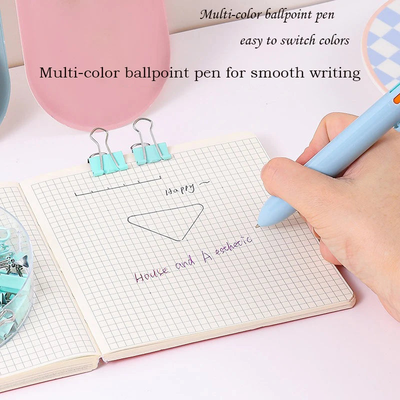 7-Piece Kawaii Korean Stationery Set – Cute Essentials for Students, Office & Study with Souvenir-Style Charm