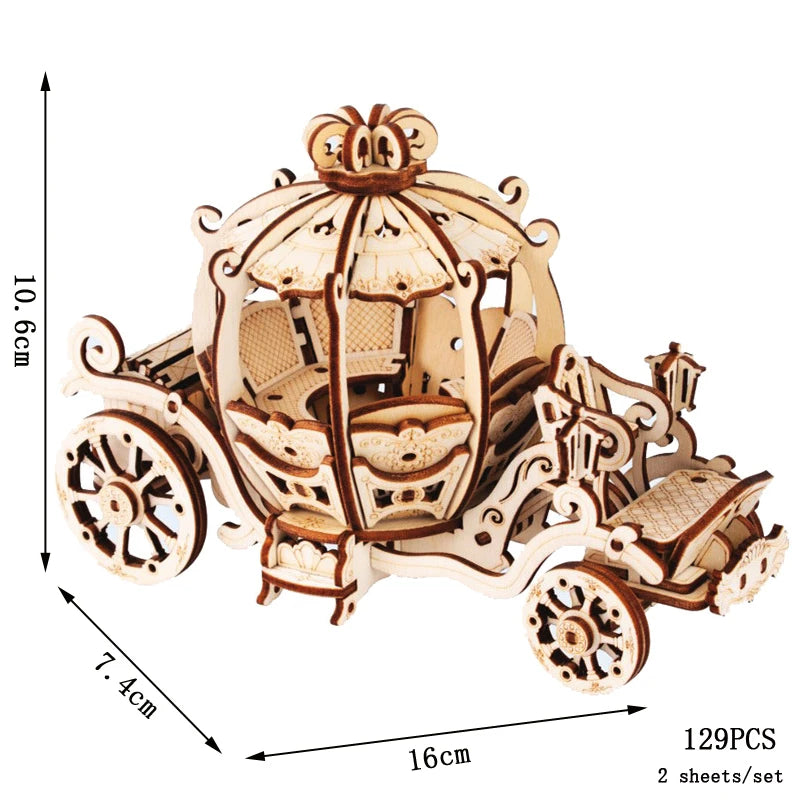 3D Wooden Puzzle Ferris Wheel Model DIY Assembly Kits Carousel Toys For Children Girls Christmas Tree Gift Home Room Decoration