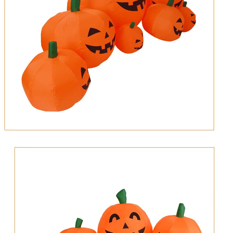 Halloween Giant Conjoined Pumpkin Ghost Outdoor Horror Decoration Inflatable Air Model Festival Party Decoration Supplies