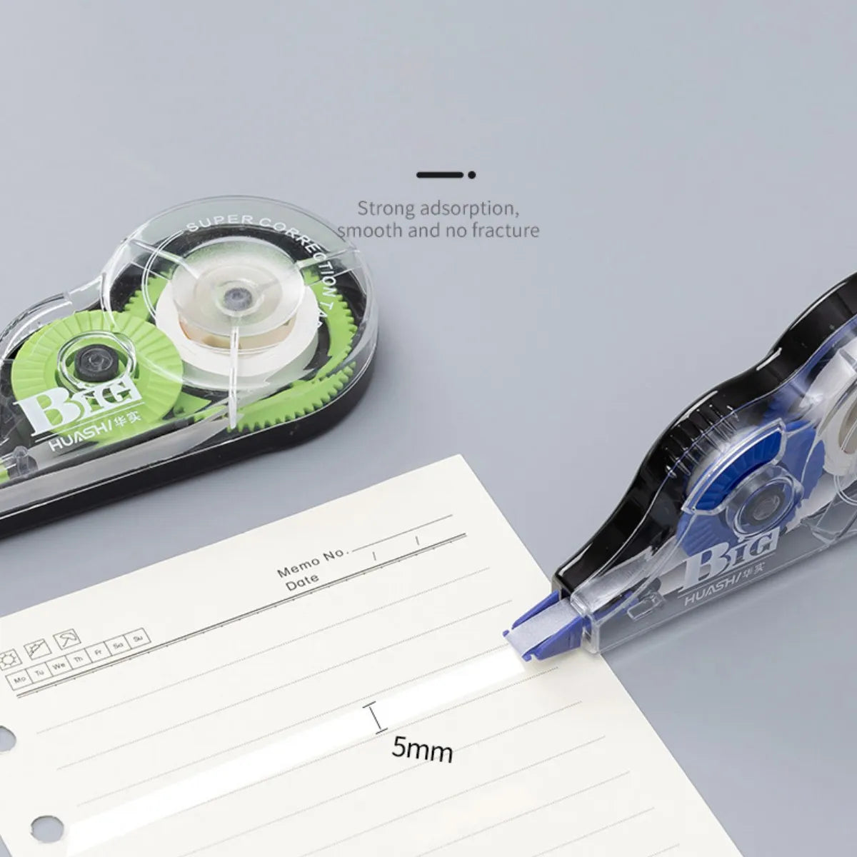 3-Pack Film-Based Correction Tape – White Mistake Out with Transparent 5mm Dispenser (16.4ft) for School & Office Use