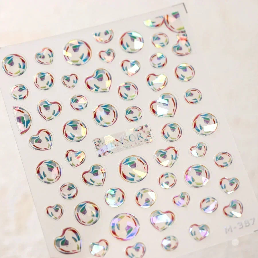 Colorful & Fun Beach Bloom Nail Art – 5D Stickers with Coral, Petals & Ocean Charms