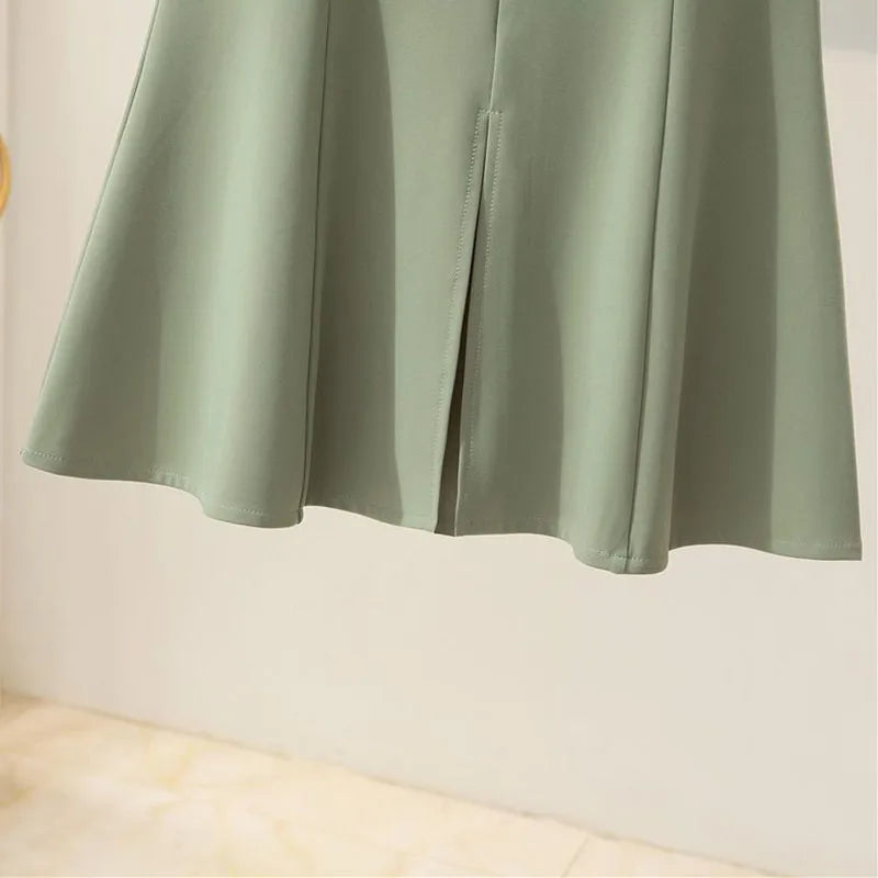Lucyever Fashion Mermaid Skirt Women Korean Style High Waist Slim Fit Long Skirt Ladies Elegant Split Package Hip Skirts Female