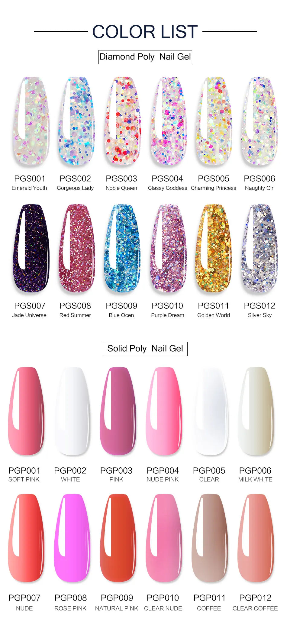 ColorPop Builder Gel – 15ml Poly Nail Extension Set with 24 UV-Cured Shades for DIY Nail Art