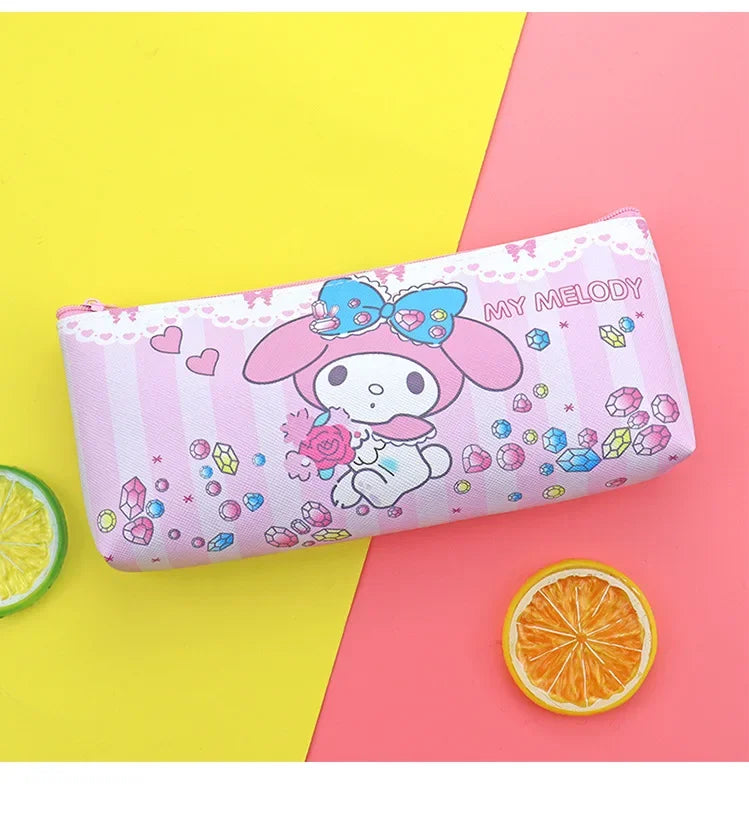 Sanrio Cinnamoroll, Kuromi & My Melody Pencil Case – PU Waterproof Stationery Bag