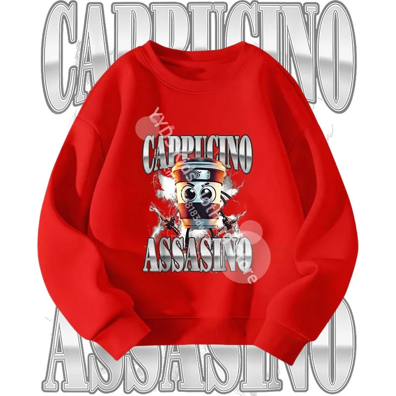 Italian Brainrot Graphic Sweatshirt Bombardiro Crocodilo Funny Meme Kids Clothes Italian Brainrot Fashion Children's Clothing