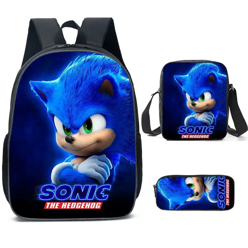 Sonic Speedster School Backpack – Anime Cartoon Schoolbag for Boys & Girls in Primary & Middle School