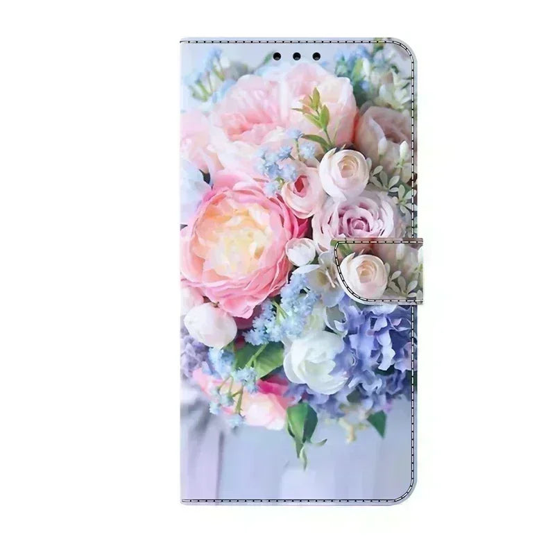 For Samsung S24 FE SM-S721B Case Painted Pattern Wallet Flip Book Cover on For Samsung Galaxy S 24 FE S24FE SM-S721N Case Fundas