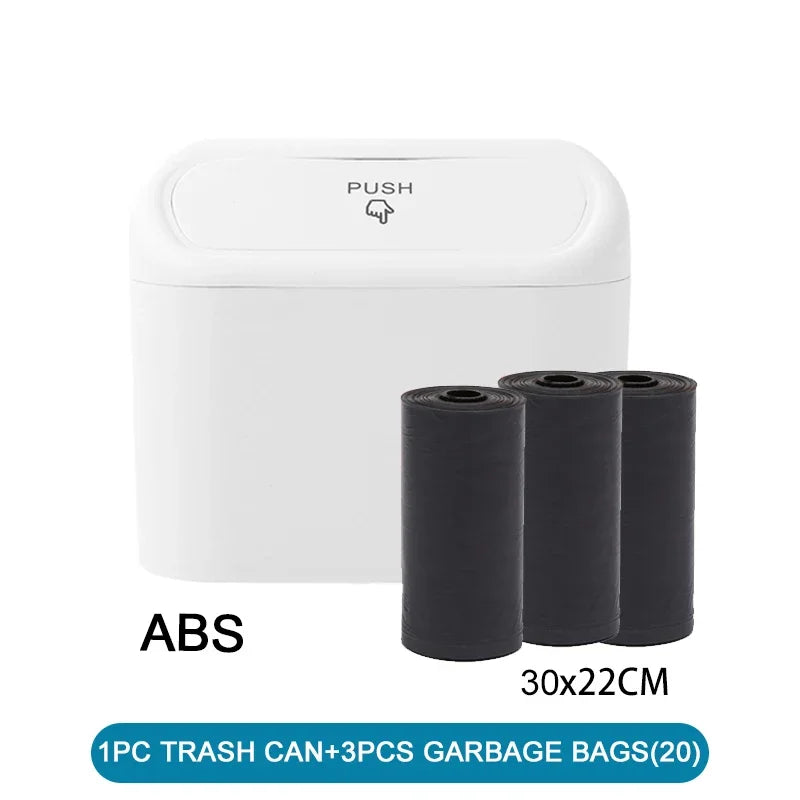 Clean Ride Essential – Mini Car Trash Can with Lid & Bonus Garbage Bags