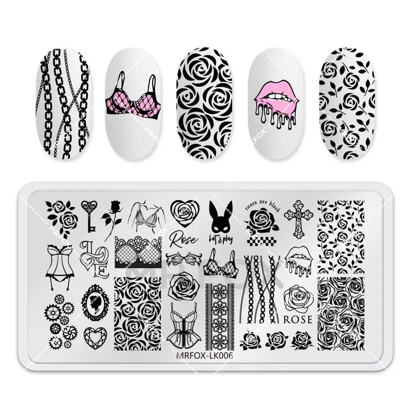 Pro Stainless Steel Nail Image Plate – Rectangle Template for Crisp Designs