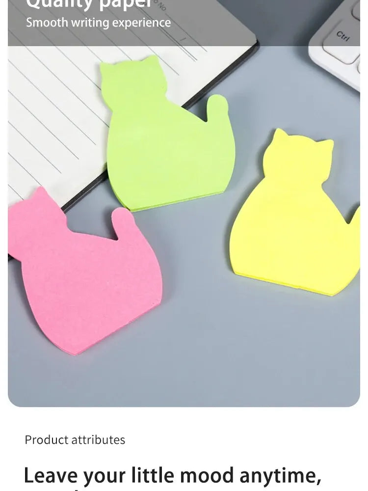 6pcs Cat PET Transparent Memo Sticky Note Paper Daily To Do It Check List Paperlaria School Stationery