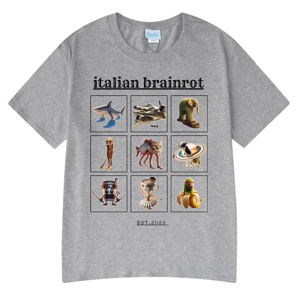 Italian Brainrot Funny Meme T-shirt Tralalero Tralala Tung Tung Tung Sahur Bombardiro Crocodilo Lirili Larila Men Women T Shirts