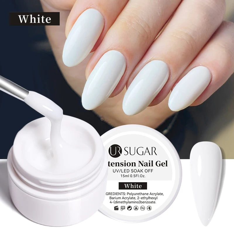 UR SUGAR Jelly Nail Extension Gel – Clear, Nude & Milky White Shades for Chic DIY Manicures