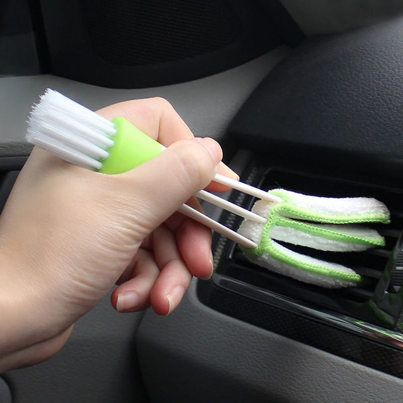 Car Air Vent Double Head Brushes Multifunction Auto Air Conditioner Car Cleaning Tools Dusting Interior Detailing Tool Brush