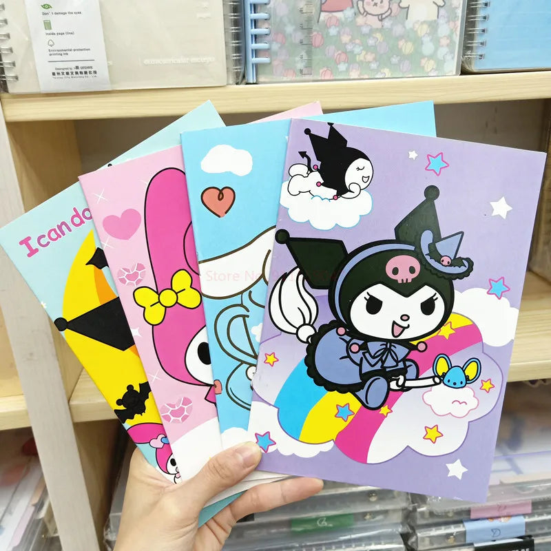 Sanrio Kawaii Notebook Set – 20pcs Hello Kitty, Kuromi, Cinnamoroll & Melody Daily/Weekly Planners for School