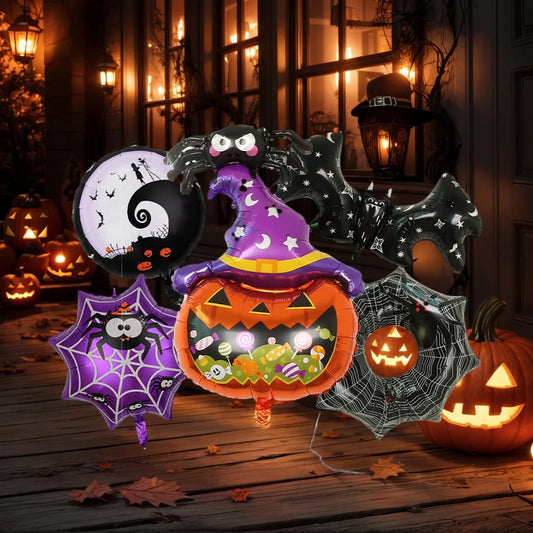 Halloween Pumpkin Ghost Balloons Halloween Decoration Spider Foil Balloon Bat Globos Halloween Party Supplies Inflatable Kid Toy