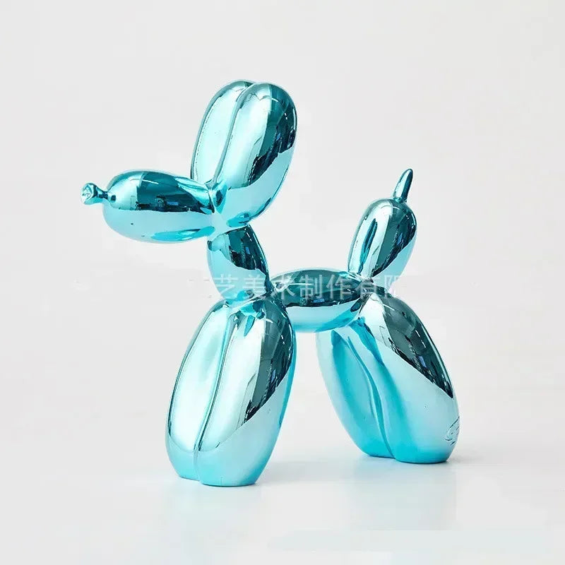 10cm 17cm Nordic Balloon Dog Sculpture Resin Animal Toy Statue Sculptures Figurine Crafts Home Decoration Room Desktop blue Gift