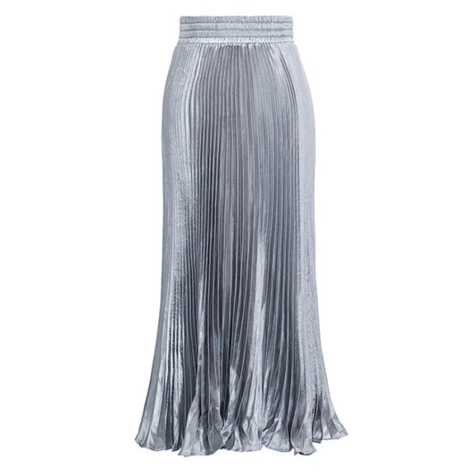 Elegant Satin Fishtail Long Skirts Evening Party Wear Faldas Vintage Pleated Skirt Women Harajuku Fashion Clothes Saias Jupe
