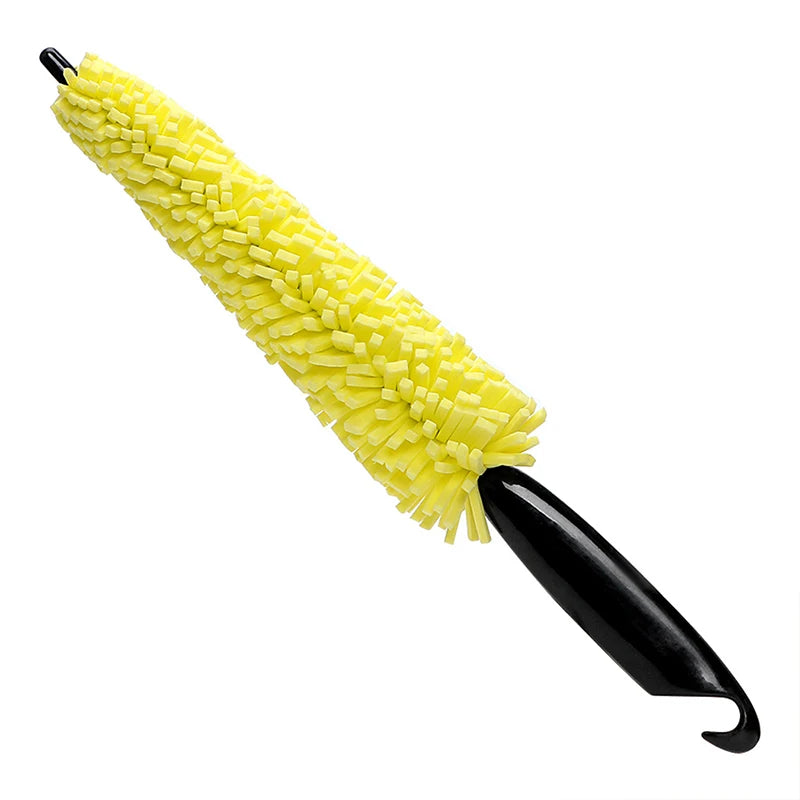 Car Rim Scrubber Wheel Cleaner Brush Wheel Tire Rim Brush with Plastic Handle Portable Auto Detailing Wash Cleaning Tool