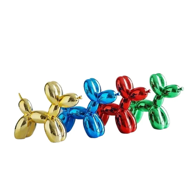 10cm 17cm Nordic Balloon Dog Sculpture Resin Animal Toy Statue Sculptures Figurine Crafts Home Decoration Room Desktop blue Gift