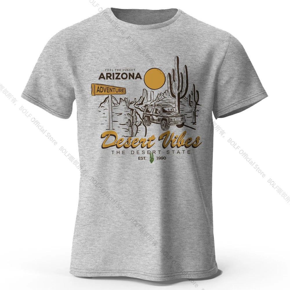 Desert Rally Retro 4x4 Printed Unisex Men Women T-Shirt Tees Tops 100% Cotton Dakar Race Graphic Dune Explorer